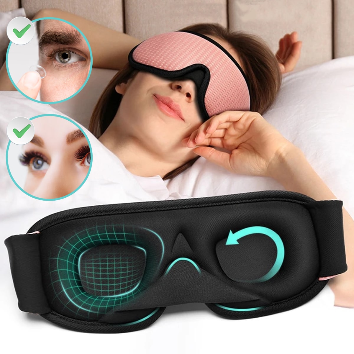 Gesundes Schlafpaket: Sparpaket Migräne Kältetherapie Maske + NapZone™ Schlafmaske + kühlendes Schlafkissen