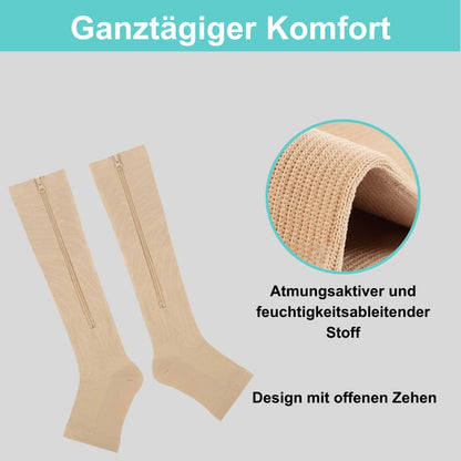 ZipSock™ Kompressionsstrümpfe mit Reißverschlüssen